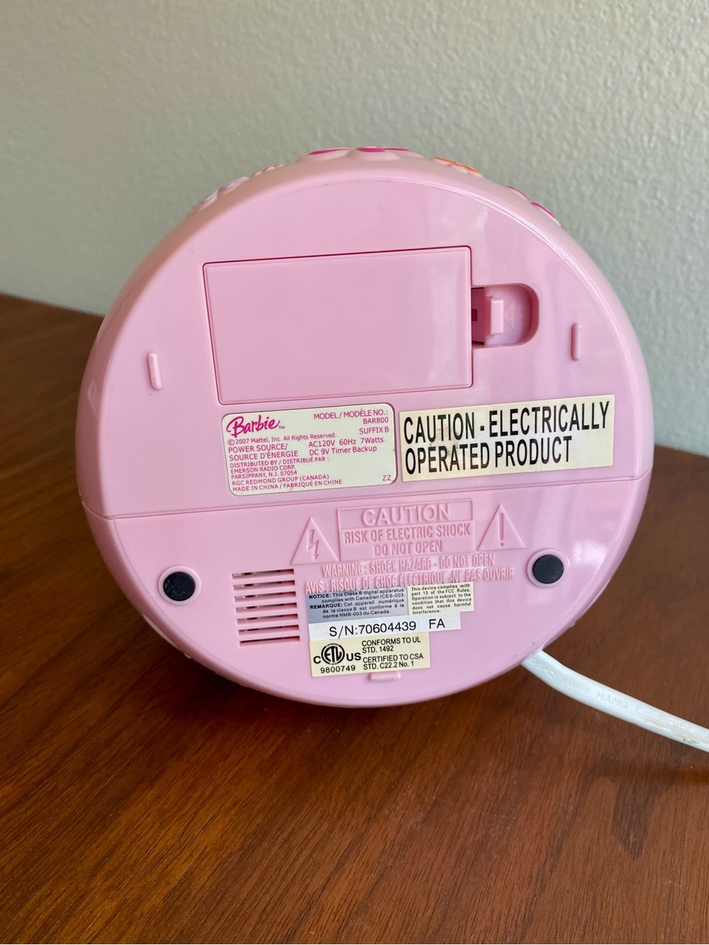 Vintage Barbie Talking Alarm Clock Nightlight - Picture 8 of 13